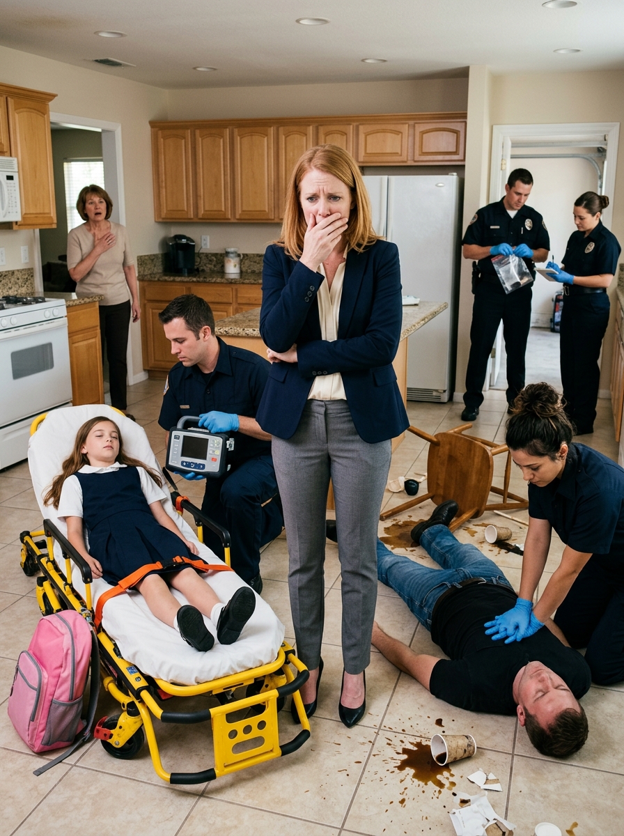 “Mom… please help! Come home right now!” my 10-year-old daughter cried over the phone, her voice shaking. I raced home terrified and found both her and my husband unconscious. I immediately called the police, but after checking the scene, one officer pulled me aside and quietly said, “Ma’am… you may not believe why this happened.”