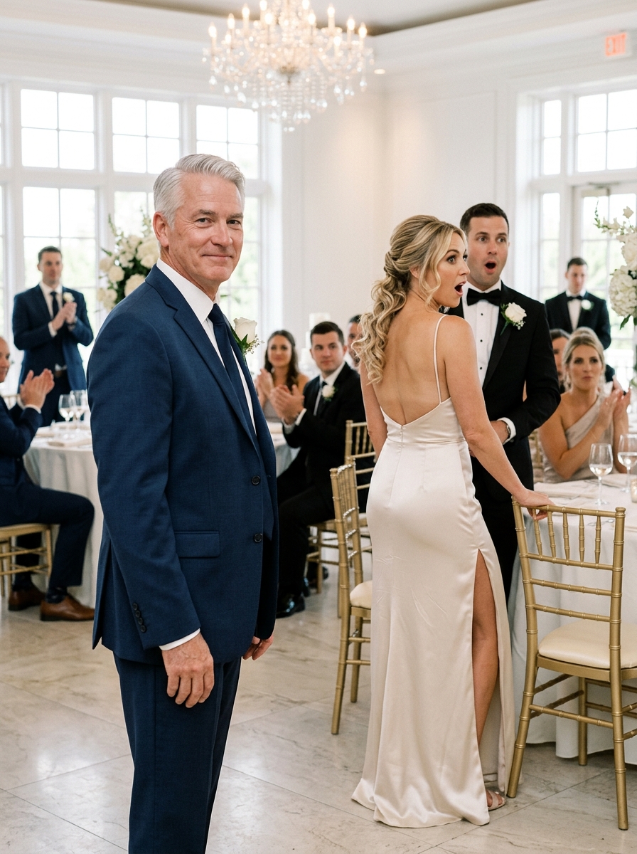 I saw my daughter-in-law glue my wife’s chair while my son laughed. I quietly switched their seats. When the bride stood, her gown tore before everyone. I smiled—her humiliation was only the beginning tonight.
