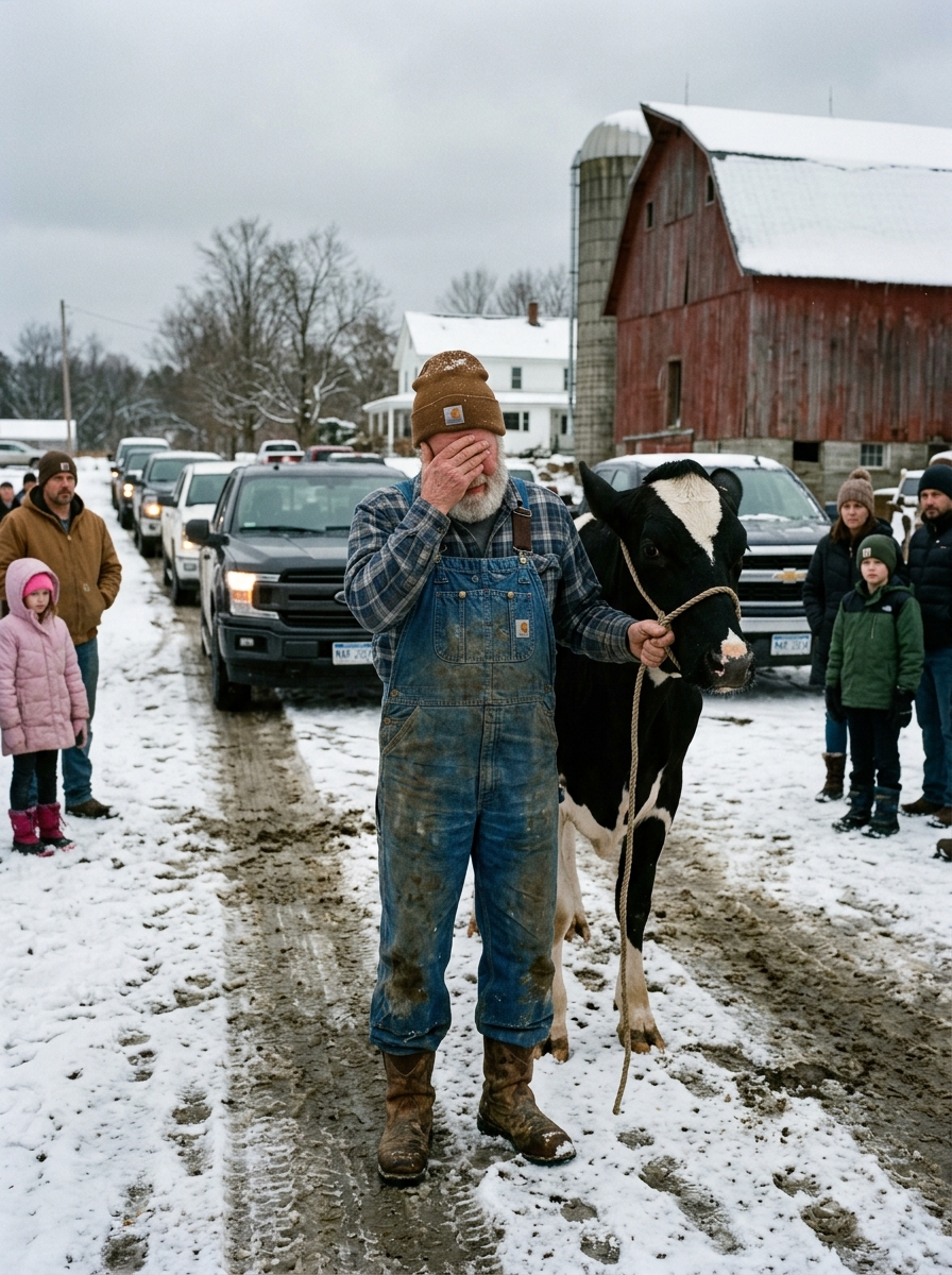 The 67-Year-Old Farmer Sold His Last Cow to Save His Home—Then Forty Pickup Trucks Filled His Driveway the Next Morning