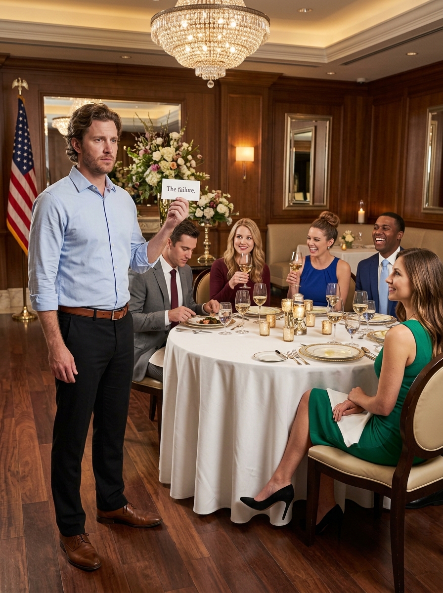 At my sister’s engagement dinner, my place card said “The failure.” Everyone laughed—except me. I raised my glass and said, “To family—the kind you learn to live without.”