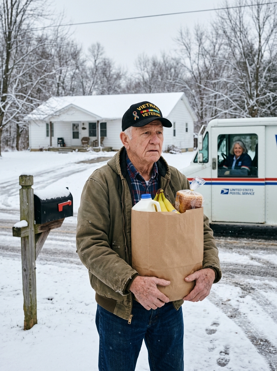 The Mail Carrier Kept “Misdelivering” Groceries to a Proud Old Veteran—Until a Blizzard Revealed the Truth and Changed an Entire Town