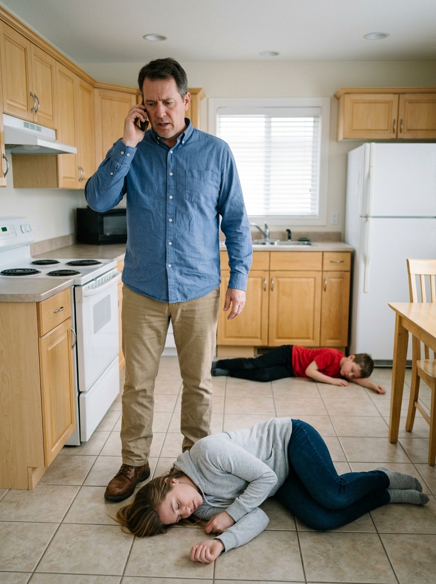 I thought my husband was making an ordinary family dinner until my eight-year-old son and I suddenly became too weak to stand. While I lay on the kitchen floor pretending to be unconscious, I heard my husband walk into the next room and say, “It’s done. She won’t make that meeting tomorrow.” Then he asked about our son—and I realized dinner had been planned around something far bigger than money disappearing from our account.