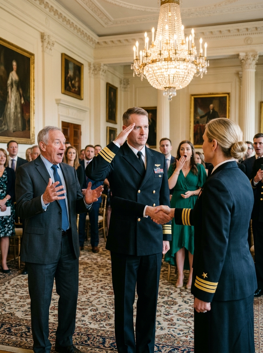 My dad said it was embarrassing to introduce me to my sister’s fiancé, a Navy SEAL commander, but when he shook my hand, stepped back, and saluted me as “admiral, ma’am,” everyone went silent…