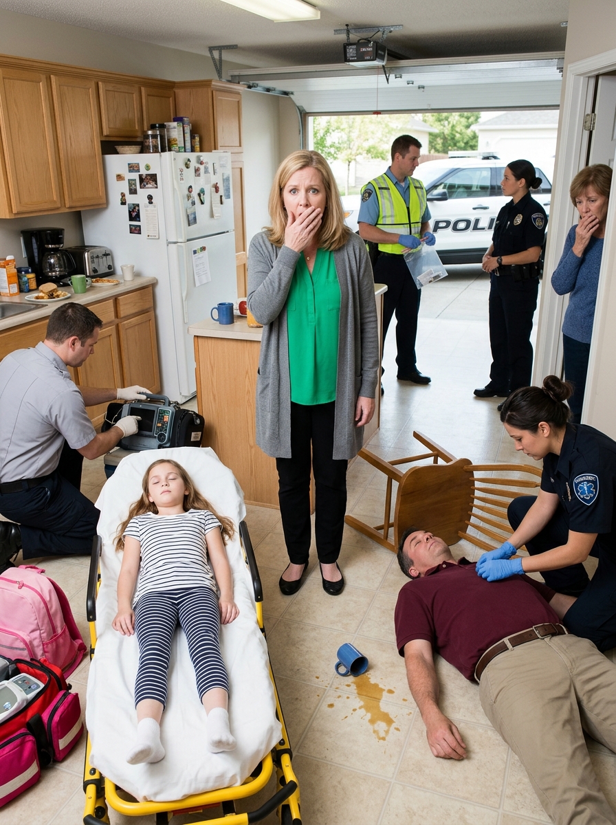 My ten-year-old daughter Chloe called me at 3:17 and whispered, “Mom, please help. Come home right now.” Less than thirty minutes later, I found Chloe and my husband unconscious inside our house—and my sister unexpectedly arrived while police were still there. I thought she had come because she heard something happened. Then she looked at my daughter and said five words that changed everything: “I didn’t know Chloe would come home.”