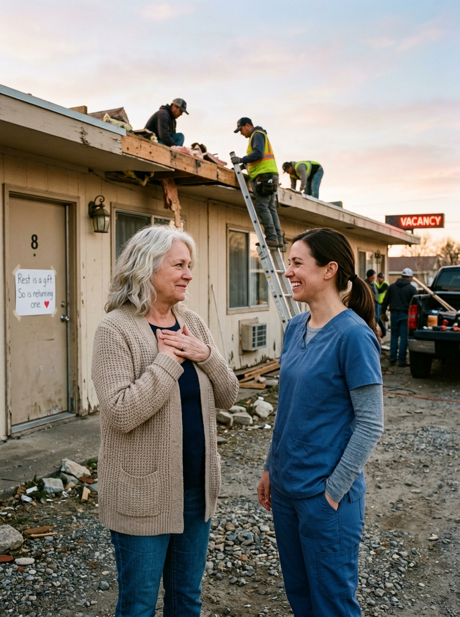 The Motel Manager Left Room 8 Unlocked for a Tired Woman Who Slept in Her Car—Months Later, an Entire Town Came Back