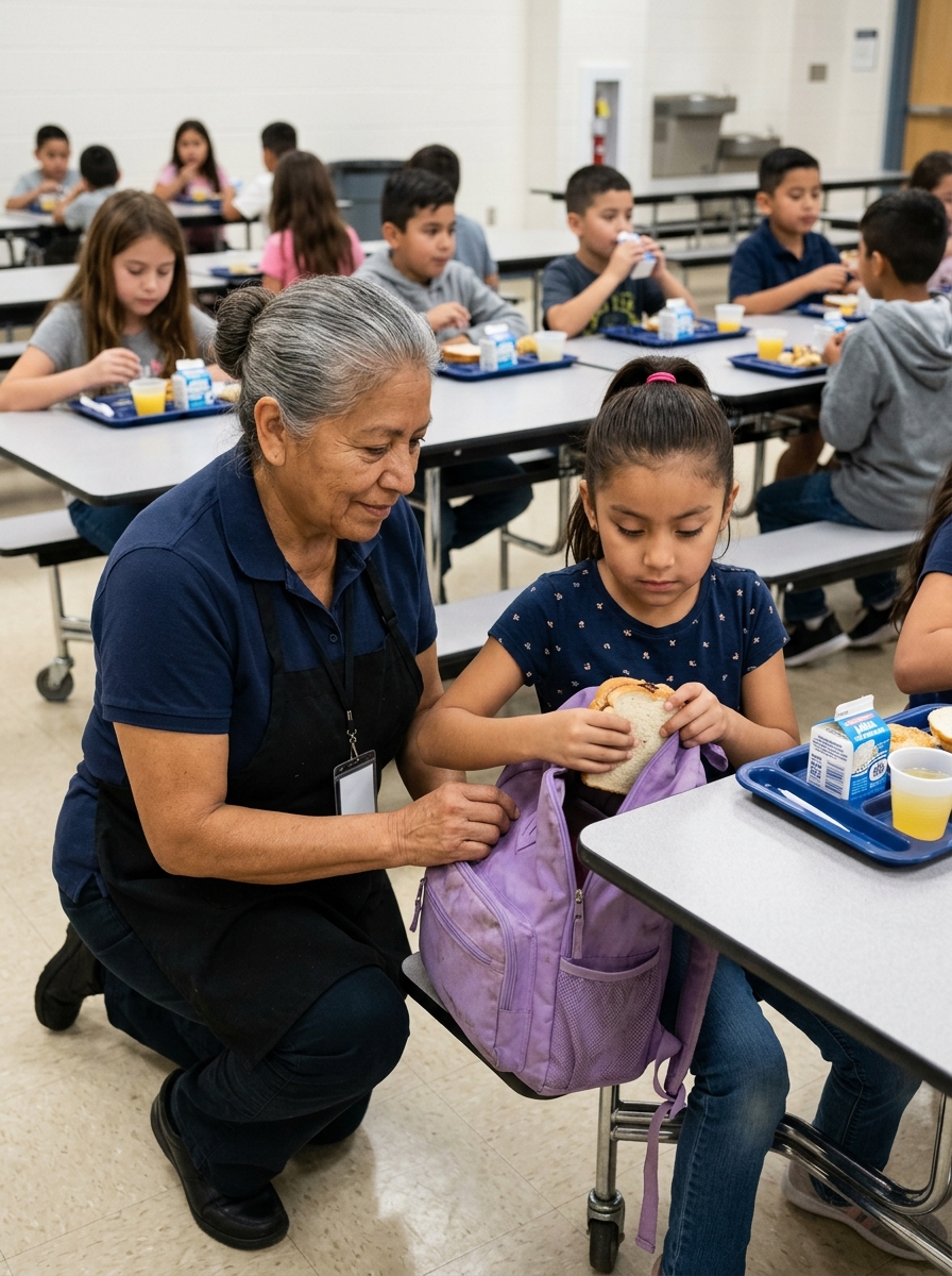 The Cafeteria Worker Thought a Little Girl Hated School Lunch—Until She Learned Who Was Really Eating Half of It