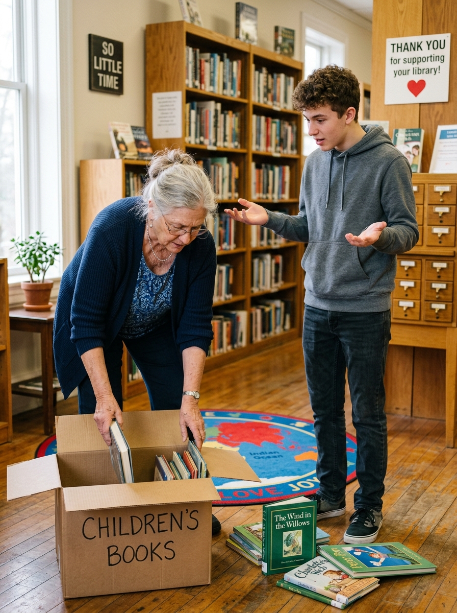 Elaine Porter had already filled six cardboard boxes when Noah walked in and stopped cold.