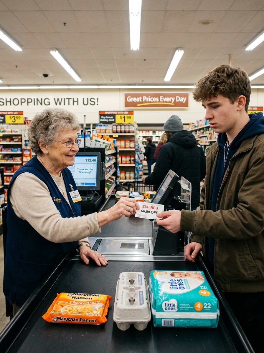 The 76-Year-Old Grocery Clerk Kept “Finding” Expired Coupons for a Struggling Teen—Years Later, He Finally Learned Where They Really Came From