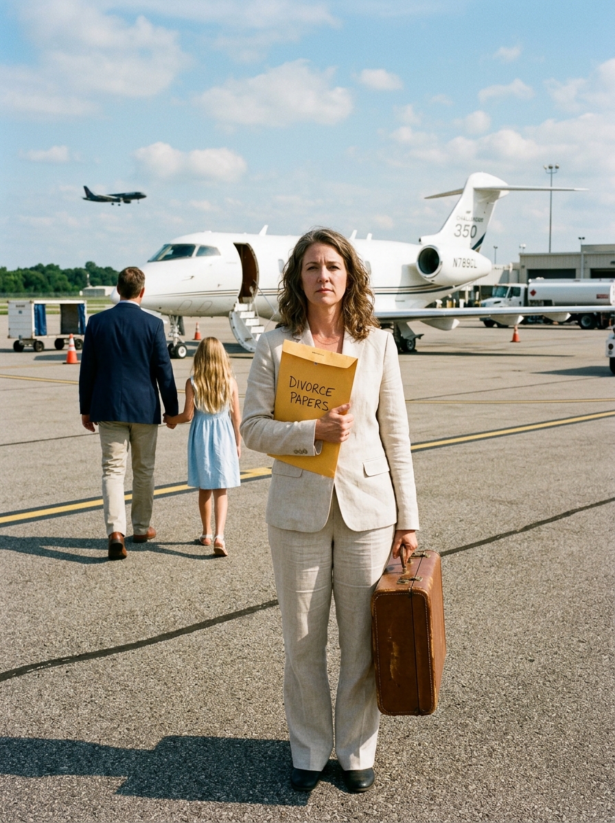HER HUSBAND LEFT HER ON A PRIVATE RUNWAY WITH DIVORCE PAPERS AND THIRTY-TWO DOLLARS—BUT THE BLACK JET THAT LANDED MINUTES LATER CARRIED THE SECRET HE NEVER KNEW SHE OWNED