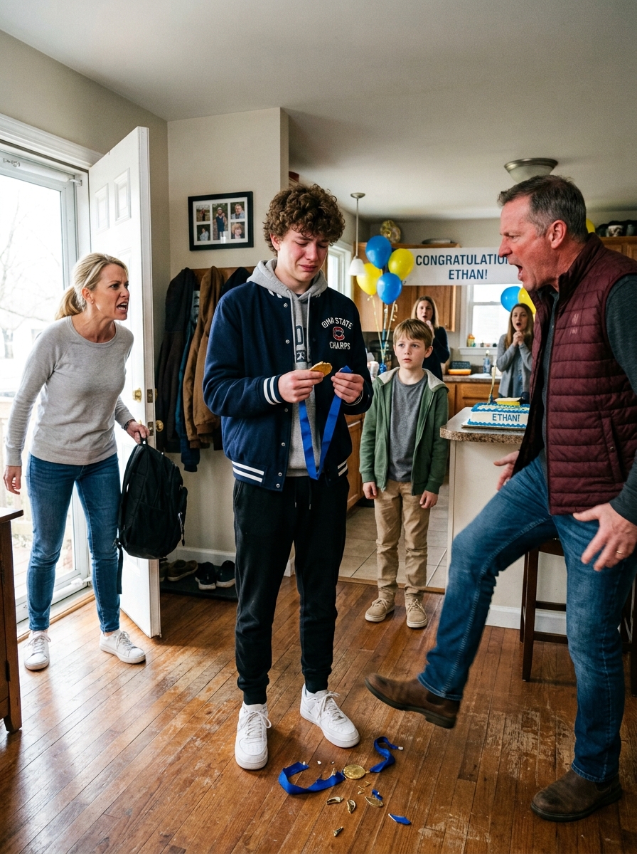 On my 16th birthday, my family chose my cousin over me. They smashed the gold medal I had worked so hard to win, threw my bag outside, and made it clear I was no longer welcome.