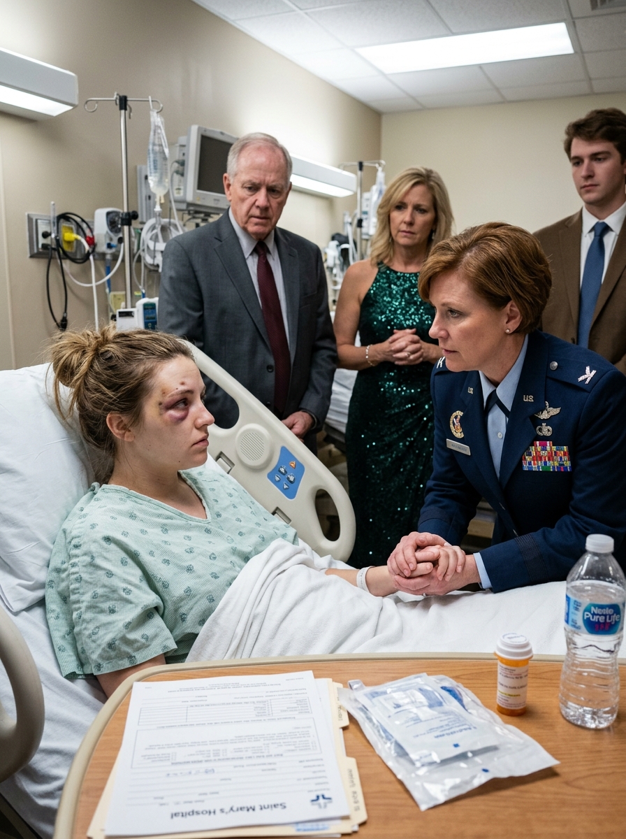 I RUSHED to the hospital still wearing my Army dress uniform after learning my daughter was h3rt. I found her trembling and covered in bruises. Her husband’s family only smirked. “Your rank doesn’t frighten us.” They had no idea my silence meant I was already planning my next move.