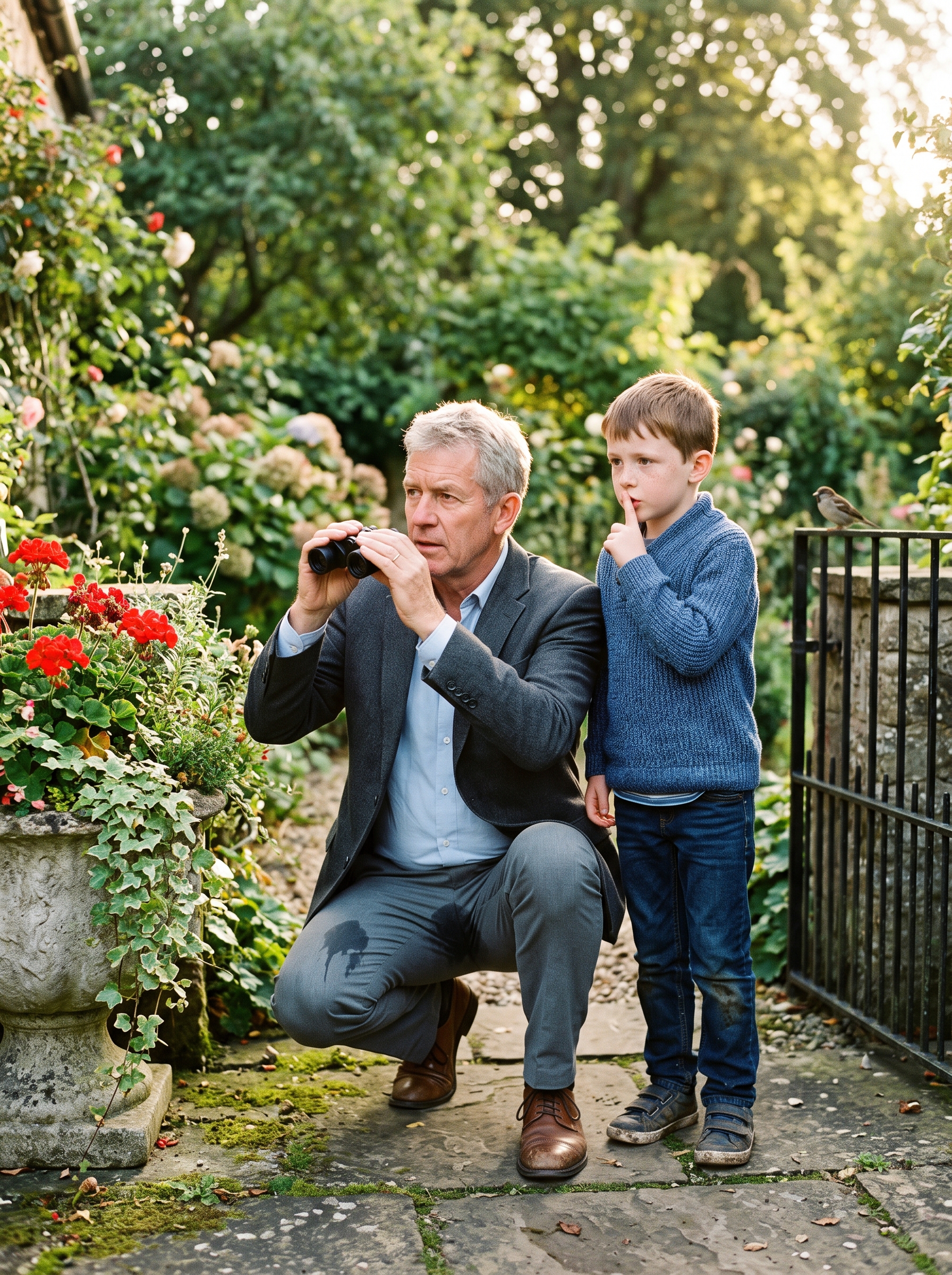 A Ten-Year-Old Pulled a $400 Million Widower Behind a Flowerpot—Then One Tiny Bird Exposed Everything His Money Had Helped Him Avoid