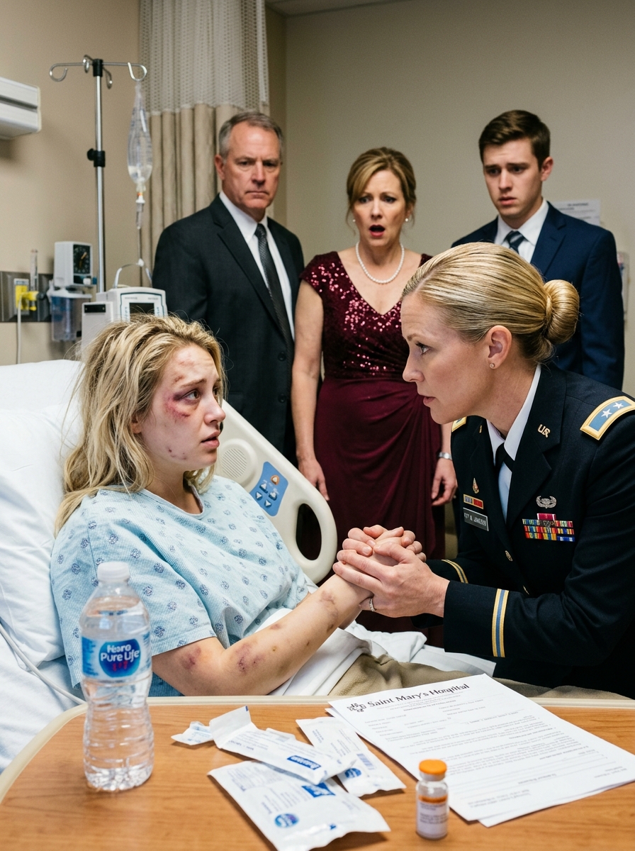I RACED to a hospital in my Army dress uniform to comfort my injured daughter. I found her bruised and trembling. The family smiled. “Your rank doesn’t scare us.” They never knew silence was coming.