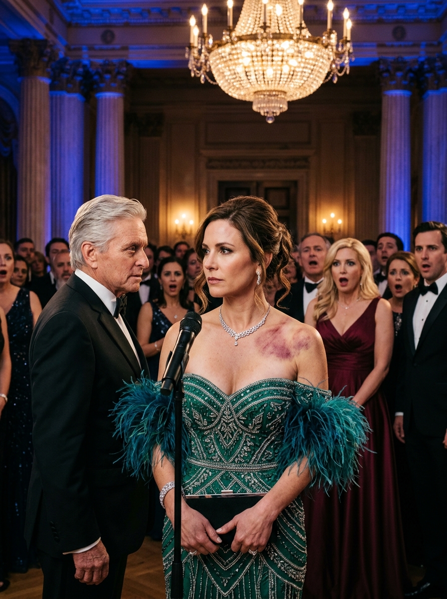 At his company party, my husband struck my shoulder and whispered, “Go home. She belongs beside me tonight.” His mistress stood nearby in a tight red gown, pretending not to hear. I adjusted my dress and said, “No. I think I’ll stay for the announcement.”