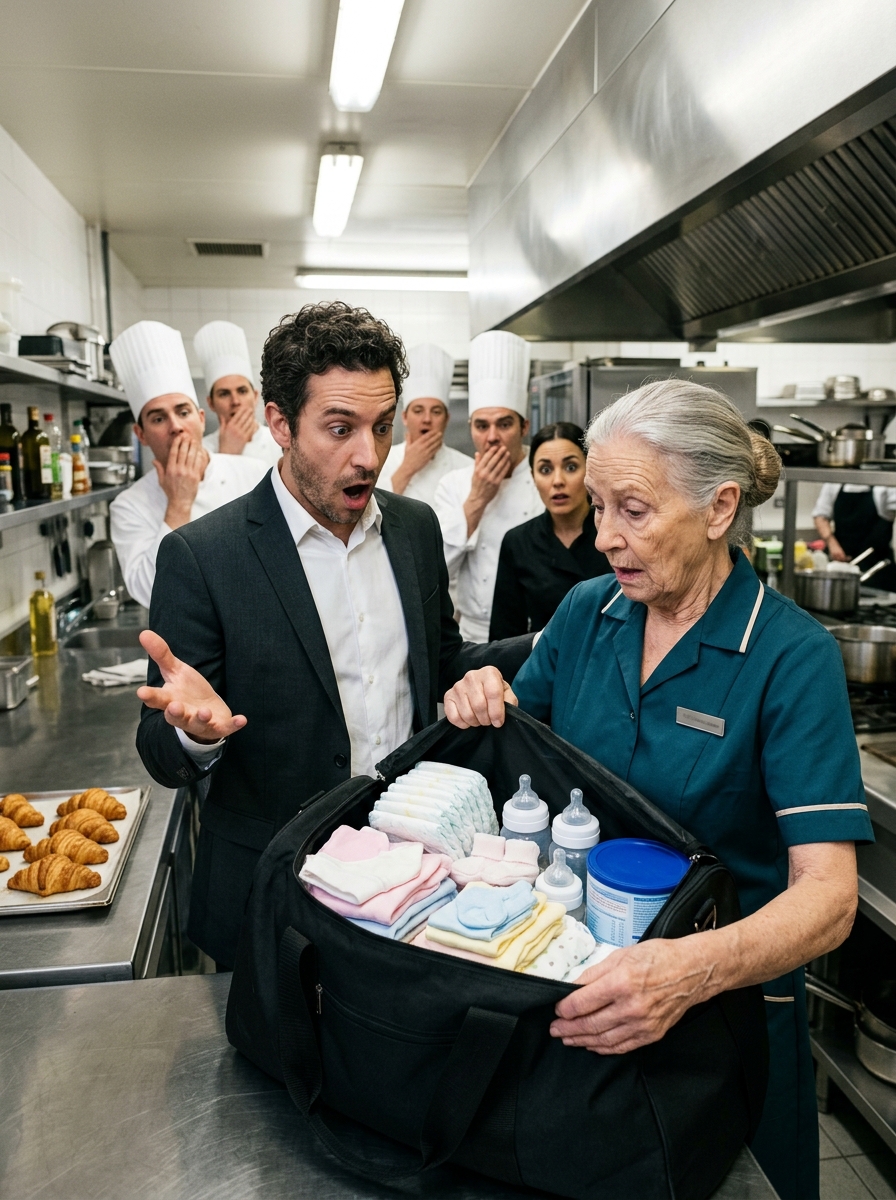 The owner saw his cleaner leave every night with a very heavy suitcase. One night, he stopped her in front of six workers and said, “Open it now or you’re fired.” She had worked there for three years without a single problem. She slowly opened the bag—and what was inside shocked everyone, revealing a heartbreaking secret about her daughter and her two-year-old granddaughter.