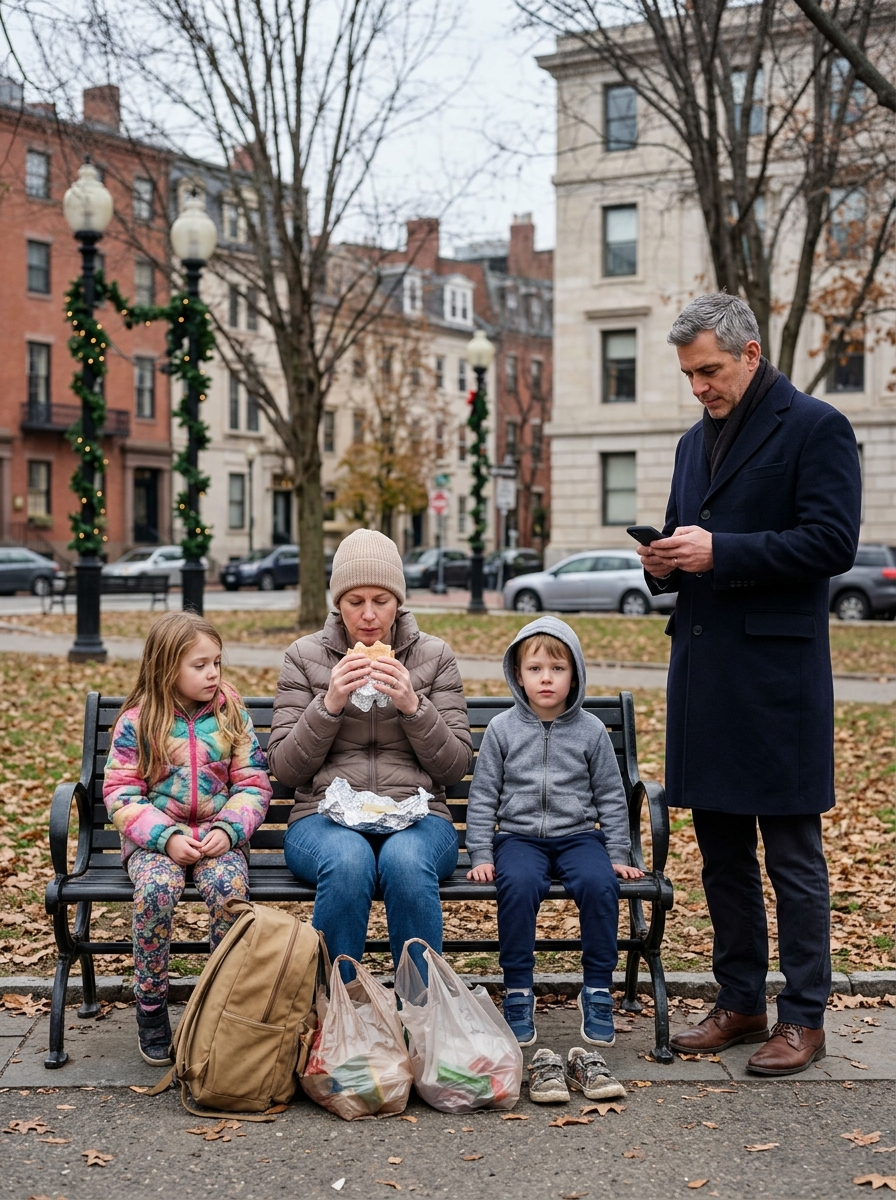 A Billionaire Offered Dinner to a Mother Splitting One Sandwich Between Her Children—Then Her Quiet Answer About Why They Were Waiting Changed His Christmas, His Company, and His Life