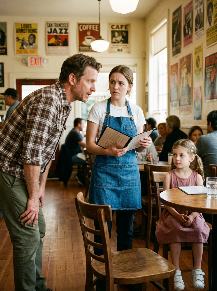 A Single Dad Asked a Waitress to Pretend She Was His Daughter’s Mom for One Birthday Dinner—Then the Little Girl Said Four Words That Changed All Three Lives