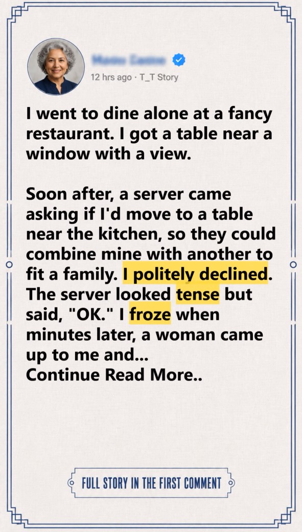 They called me selfish for keeping my table… but one elderly stranger saw the truth. What happened next changed the way I think about kindness forever. ❤️
