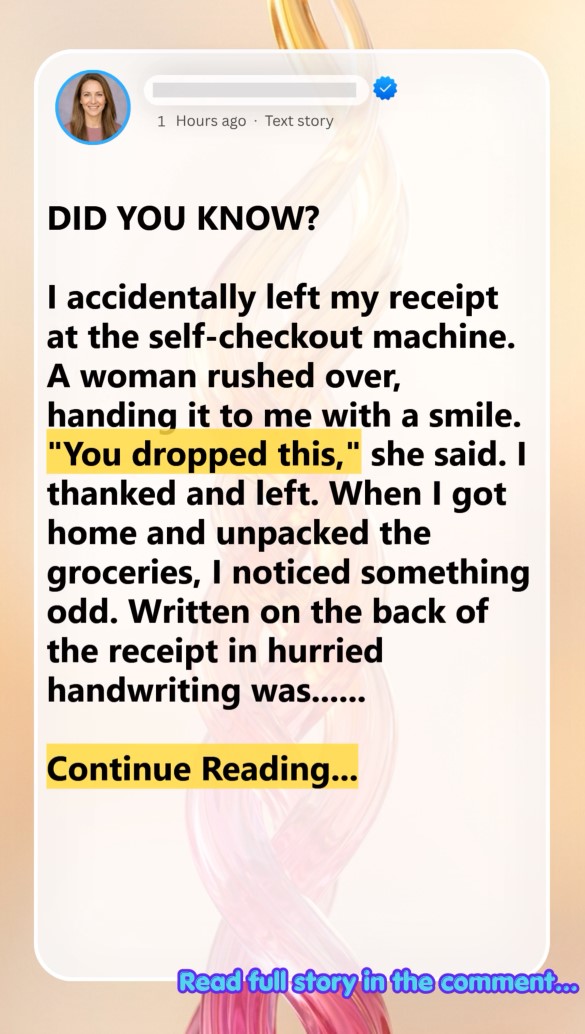 Terminal four at the neighborhood Kroger had a sticky barcode scanner that always forced you to rescan your items twice, which is why my mind was entirely occupied with milk prices and checking my canvas bags when I left my paper receipt right there in the narrow plastic slot. I was halfway across the asphalt toward my blue sedan when sandals scraped fast against the grit behind me.