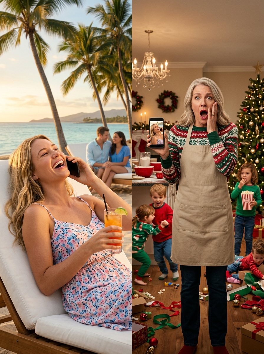 After overhearing my parents plot to dump five unruly kids on me for free Christmas childcare, I quietly boarded a first-class flight to Maui.