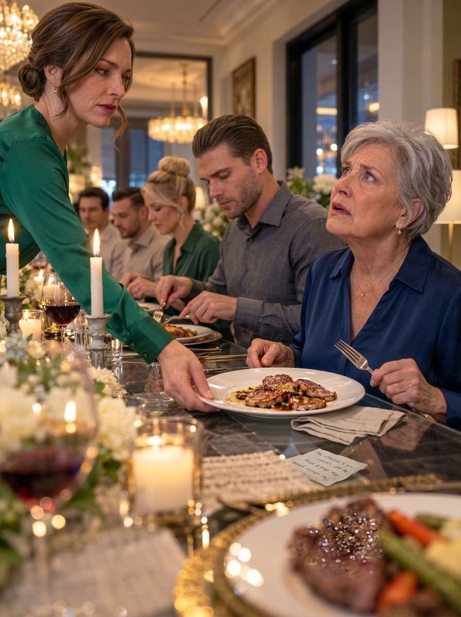 At seventy-three, I watched my son’s family eat steak while his wife put a cold leftover on my plate. That night, I found an email