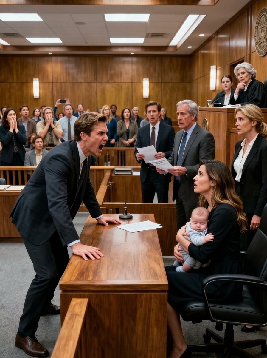 At Our Divorce Hearing, My Husband Pointed at Me With Our Son in My Arms and Said, ‘Take Your Kid And Get Out,’ But The Moment The Judge Read My Inheritance, The Entire Court Fell Silent… And His Confidence Crumbled